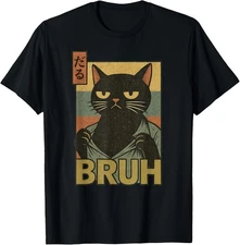 Funny Cat Bruh Teen Boys Girls Men Women Meme Japanese Anime unisex T-Shirt