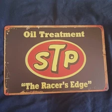 8"X12" Metal Sign Man Cave Wall Art Garage Bar STP Racers Edge Oil Gas Station