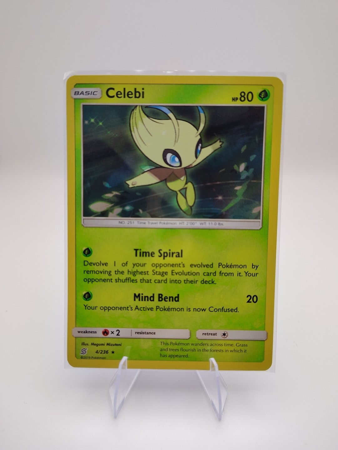 Pokemon Card Celebi 4/236 Holo Rare Sun Moon Unified Minds Singles NM