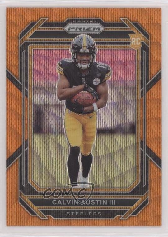 2022 Panini Prizm Rookies Orange Wave /60 Calvin Austin III #338 Rookie RC