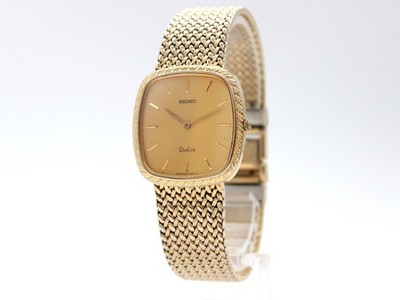 vintage SEIKO Dolce 腕時計 8N40-5040 gold Vintage [NEAR MINT] SEIKO Dolce 8N40-5040 Gold Qz Men's Watch From