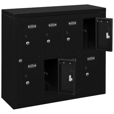 8 Doors Tablet  Cell Phone Locker Keyed Lock  Hasp and Master Door Open