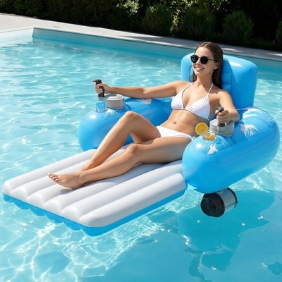 HopeRock Inflatable Motorized Pool Float Dual Motors