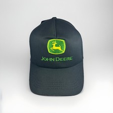 NWT John Deere Snapback Hat, Black Embroidered Farm Cap, 100 Cotton Adjustable