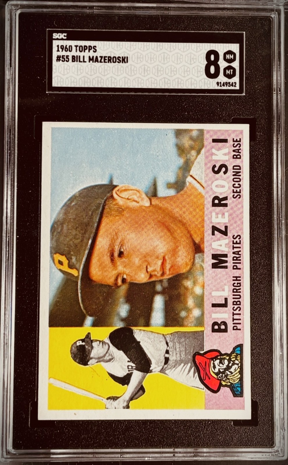 1960 Topps #55 Bill Mazeroski SGC 8 NM - MINT  Beautiful Card