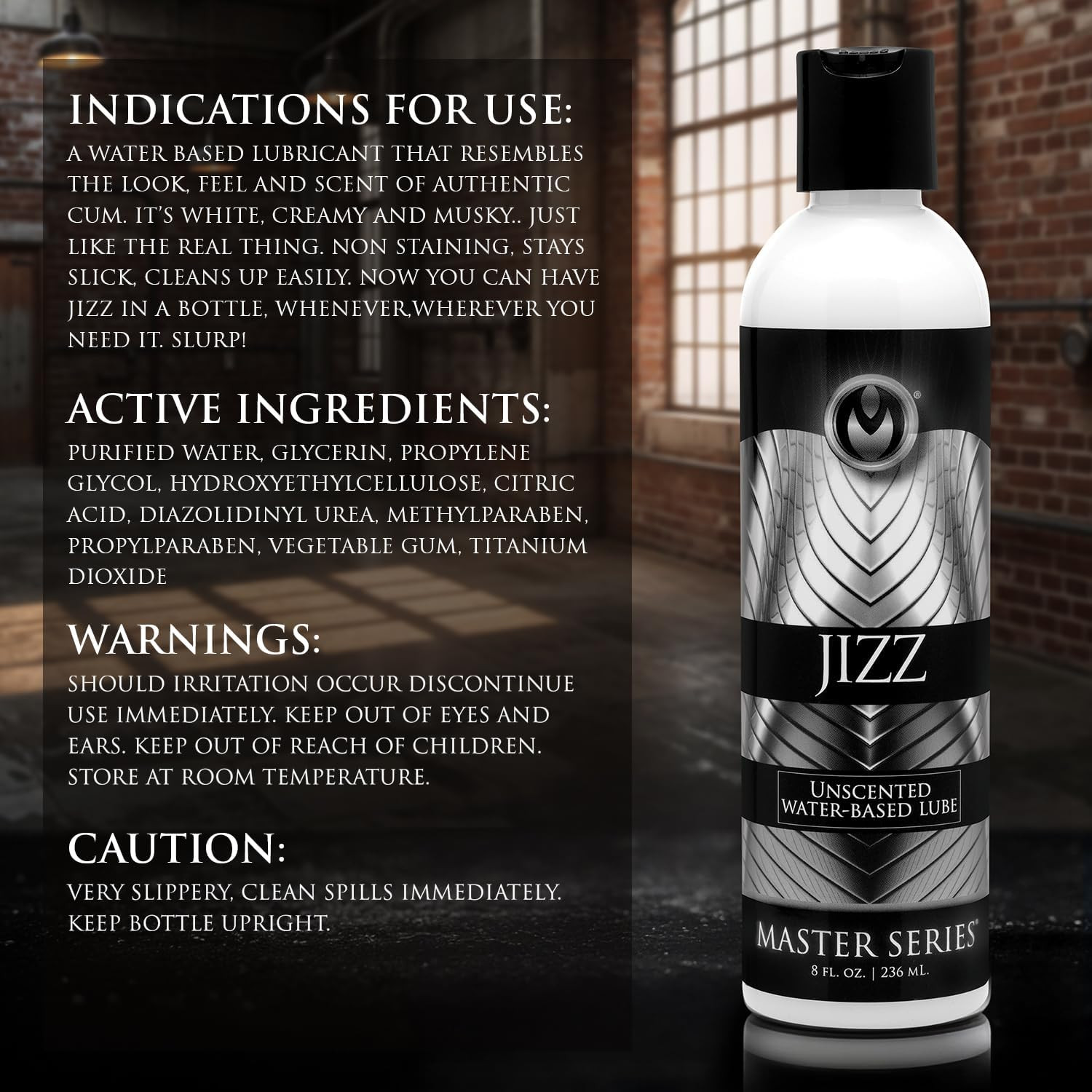 Creamy White Unscented Water-Based Body Glide 8Oz for Men, Women & Couples, N...