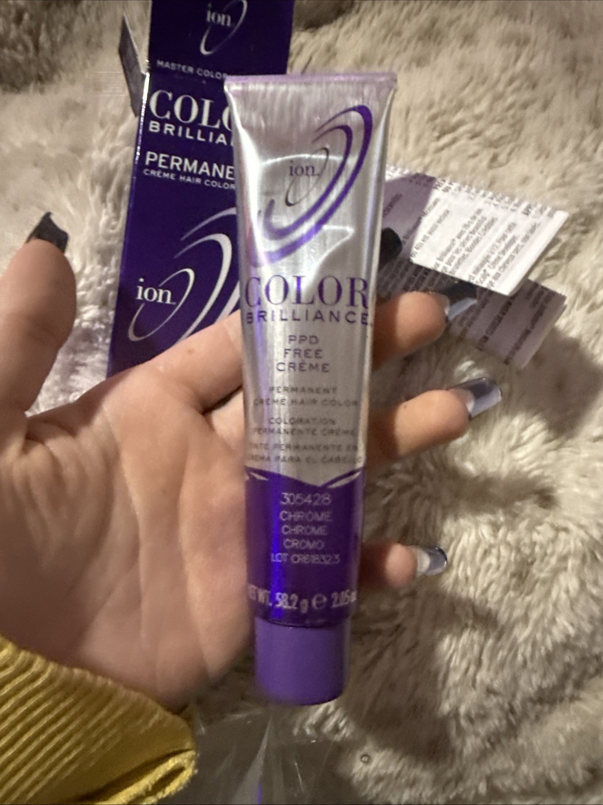 NIB ion Permanent Cr&egrave;me Hair Color 7VA Chrome 2.05 oz 