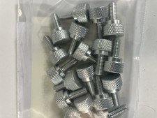 10-32 x 7/16 " Knurled Thumb Screws 25 Pieces Aluminum Silver Anodized Finish