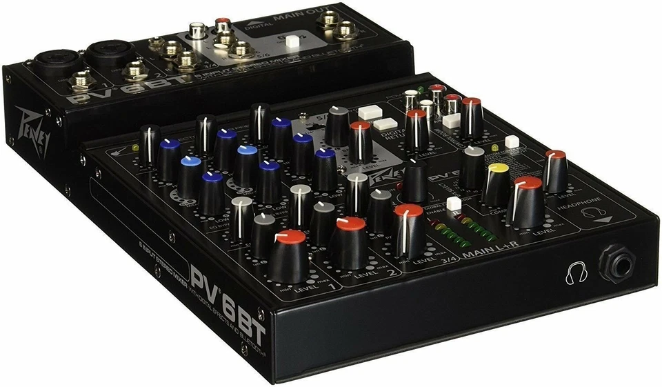 Peavey PV 6 BT 6-Channel Mixer with Bluetooth and Effects - Image 2 of 4