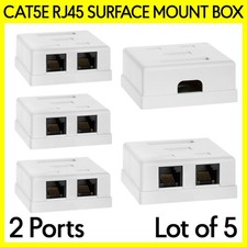 5 Pack RJ45 Surface Mount Box Two Port Cat5e ...
