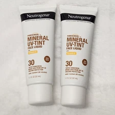Neutrogena Purescreen+ Mineral UV Tint Face Liquid Medium Deep-NEW Lot Of 2 