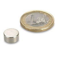 Smco-Scheibenmagnet Ø 10,0 X 5,0 Mm S280 Nickel - HäLt 2 Kg