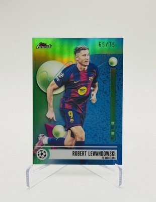 2025-26 Topps Finest Robert Lewandowski Green Refractor /75 Barcelona