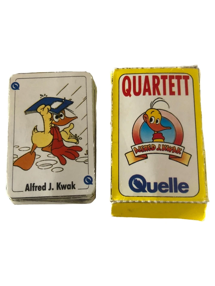 Quelle Alfred J. Kwak Quartett Kartenspiel Ente Vintage Sammler
