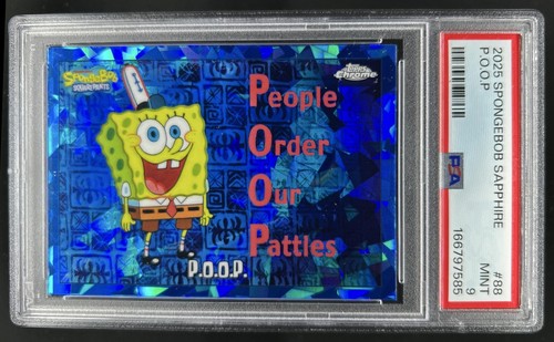 2025 Topps Chrome SpongeBob Squarepants Sapphire P.O.O.P. #88 PSA 9