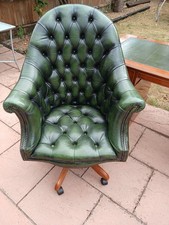 Green Leather Chesterfield Directors Executive Captains Office Chair