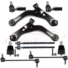 10 Pcs For 2001-2004 Ford Escape Front Lower Control Arm Ball Joint Tie Rod Kit