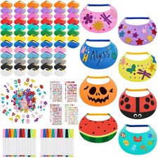 Outus 94 Pcs Assorted Craft Decorations with 72 Foam Visors for Kids, DIY Sun...