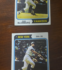 Topps 1973 MLB Baseball Card Lot 2 Cards Ron Blomberg New York Yankees #117