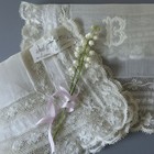 2 Antique 19thC Handkerchiefs French Valenciennes LACE Hand Embroidery Initial B — photo 1