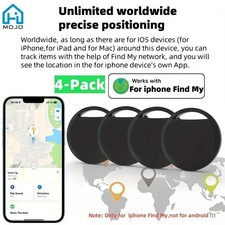 4 PACK Smart Tracker Tag Compatible with Apple Find My Airtag, air tag ,BLACK