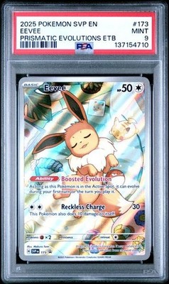 2025 POKEMON SVP EN-SV PRISMATIC EVOLUTIONS ETB PROMO #173 EEVEE PSA 9 (10)