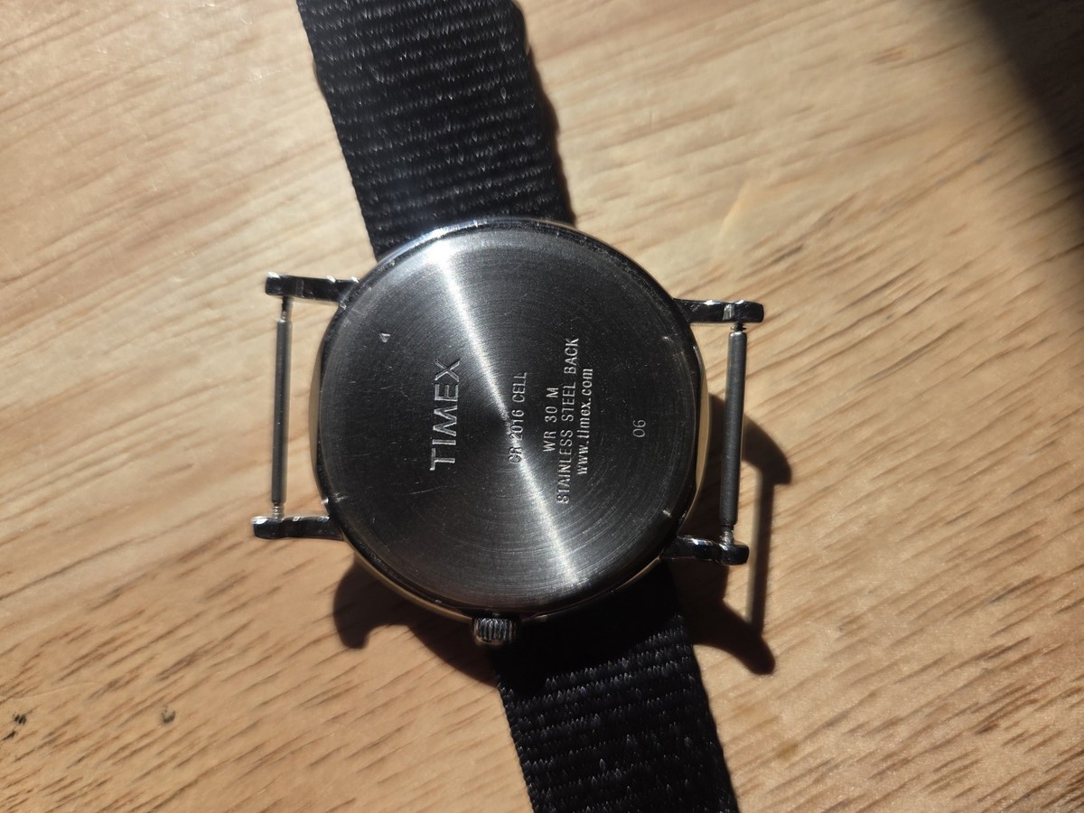 Timex Weekender Quartz Watch, Black Dial, Silver SS Case, Nylon Strap  View 5