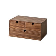 Wooden Desk Organizer with 4 Drawers, Desktop Storage Cabinet, No 2-Tier Walnut