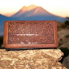 Oberon Celtic Weavers Leather Checkbook Cover