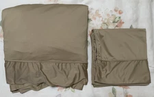 SHEEX Spandex/Poly Tan King/ Cal King FLAT Sheet & 1 Pillowcase- NOT A SET Flaws