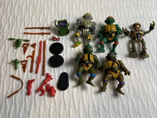 New ListingTMNT 4 Action Figure Vtg 1988 Don, Leo, Michel, & Metalhead, Ass. Parts/Pieces