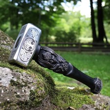 Viking Hammer with Freya Tree of Life Norse LARP Handmade Collectible 4.85lb