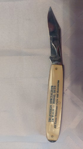 Vtg Folding Pocket Knife & Bottle Opener 1940-60s Advertisement Robinson TV Co. - Picture 3 of 7