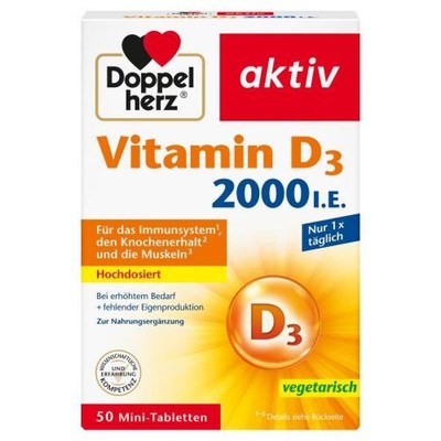 DOPPELHERZ Vitamin D3 2000 I.E. Tabletten 50 St