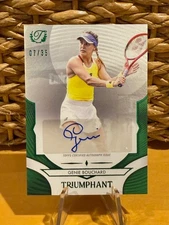 R612 2025 Topps Triumphant Tennis Genie Bouchard Green Foil Auto 7/35