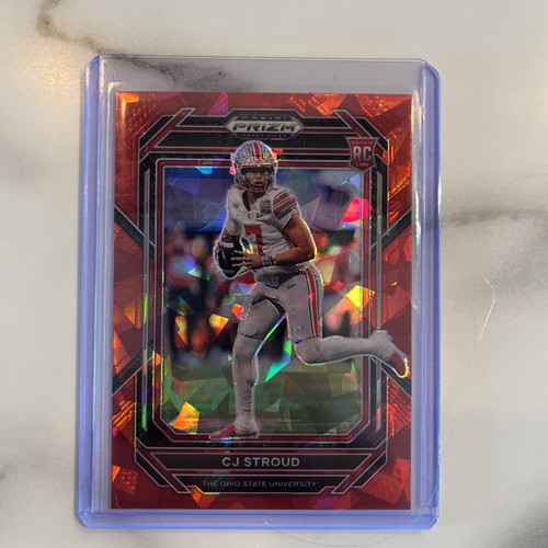 CJ Stroud 2023 Panini Prizm Draft Picks Red Cracked Ice RC #102 Color Match