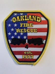 Oakland Fire Rescue Patch American Flag Est 1977 Embroidered 8O