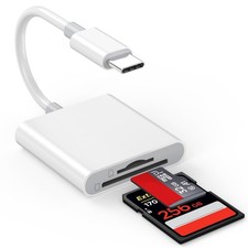 Apple MFi Certified 2-in-1 USB C to SD/TF Card Reader for iPhone 17 16 15