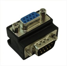 Serial Port Right Angle Adapter DB9 Style 2 Black