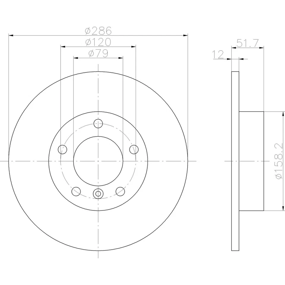 Rotor de freno de disco Hella Pagid 355122052 para BMW 318ti Z3 95-98 Foto 4 de 4