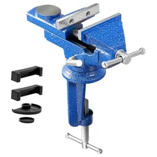 Uimoso 3-Inch Portable Bench Vise with 360° Swivel Base and Durable Cast Iron