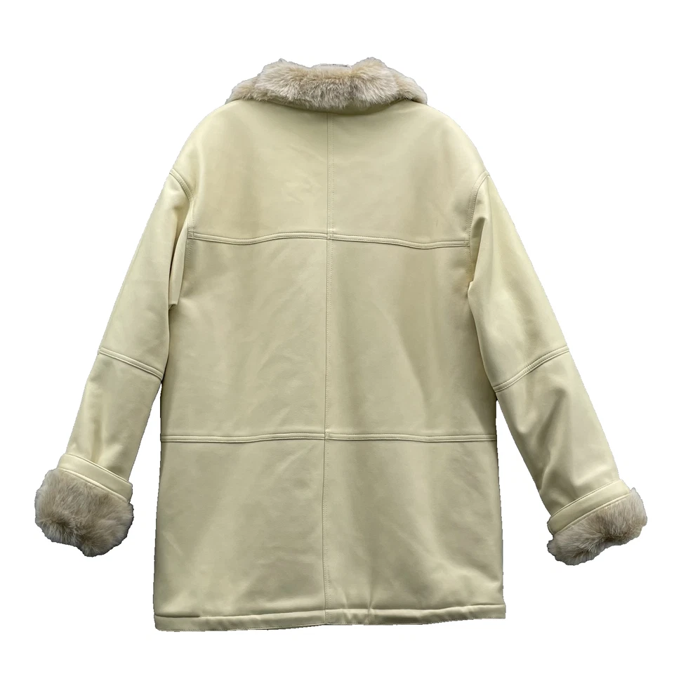 Chaqueta Parka NY 10018 Mujer Mediana Imitación Piel Vegano Cuero Abrigo Cabina Chic Invierno Foto 2 de 4