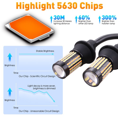 2X For Chevy Silverado 1500 1999-2013 3157 3156 LED Turn Signal Light Switchback - Picture 5 of 10