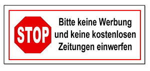 Keine Werbung Keine Zeitung Briefkasten Schild 100x40 Mm Turschild Folienschild Ebay