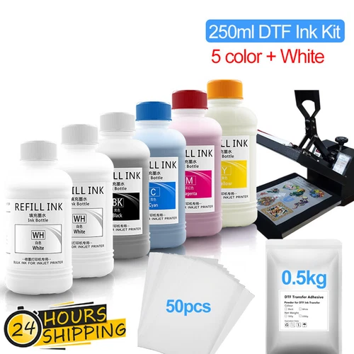 250ML*6 DTF Ink  To T-shirt For Epson L805 L1800  XP600 TX800 1390 XP-15000 7880