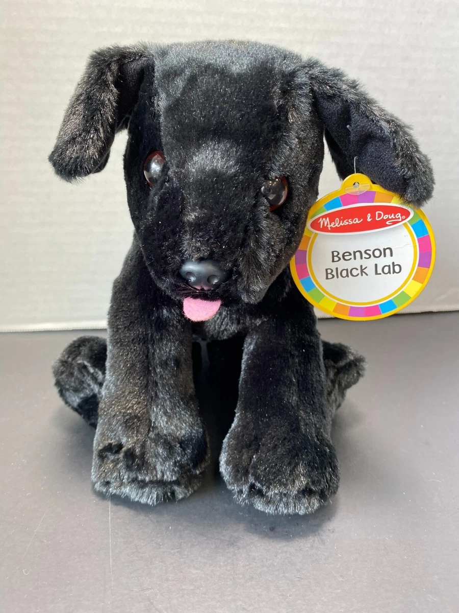 Melissa Doug Benson Black Lab Puppy Dog Stuffed Animal Plush New