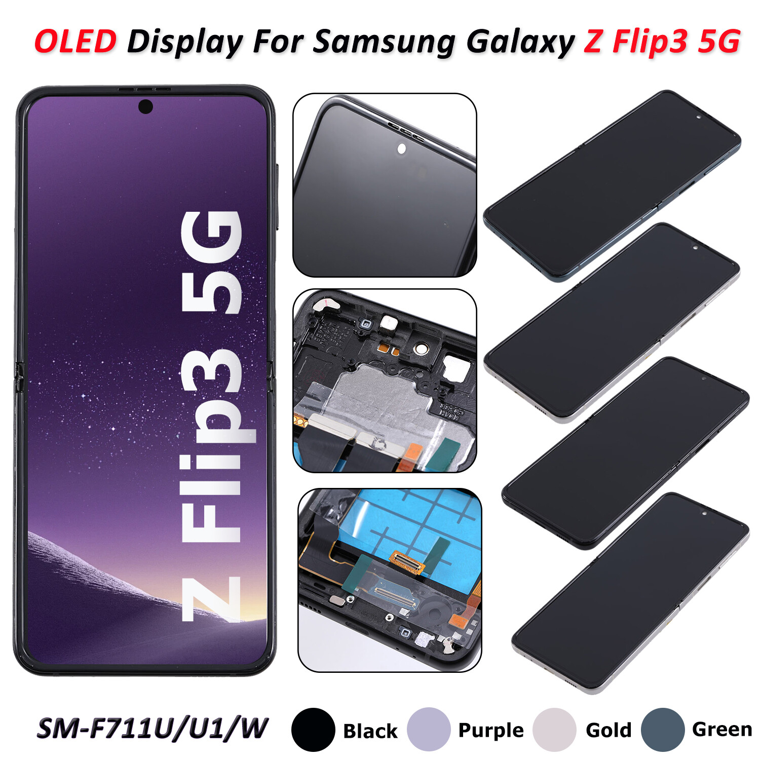 Samsung Galaxy Z Flip3 5G OLED Display Screen Replacement F711U USA