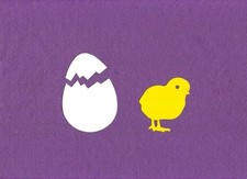 CHICK with egg die cuts scrapbook cards