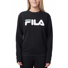 Fila Women's Heritage French Terry Crew Sweatshirt Pullover Heather Black Size S