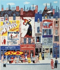 Josef Farhi La Pecherie Hand Signed Limited Serigraph on Paper Art